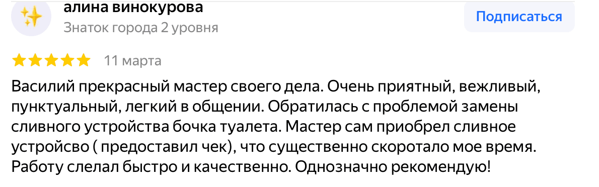 Отзыв алина винокурова — скриншот Яндекс.Карт