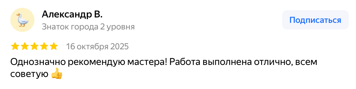 Отзыв Александр В. — скриншот Яндекс.Карт